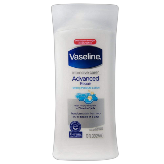 Vaseline Intensive Care Lotion Advanced Repair 10 Ounce Fragrance-Free (295ml) (2 Pack)