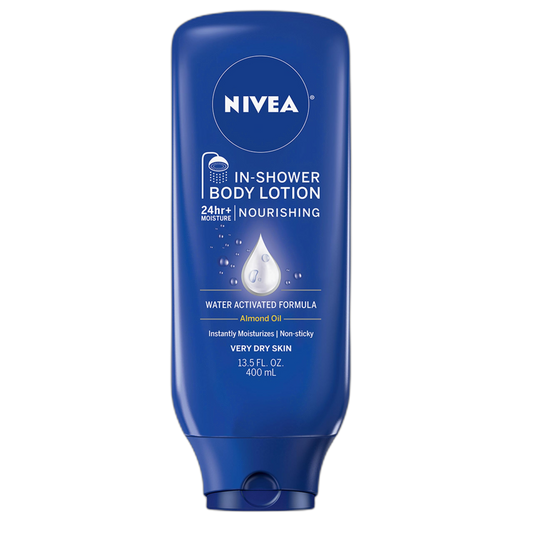NIVEA Nourishing In Shower Lotion, Body Lotion for Dry Skin, 13.5 Fl Oz Bottle