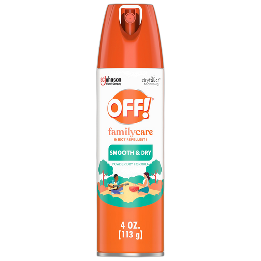 OFF! FamilyCare Insect & Mosquito Repellent Aerosol, Smooth and Dry Formula Bug Spray, Provides up to 6 Hours of Protection, 4 oz