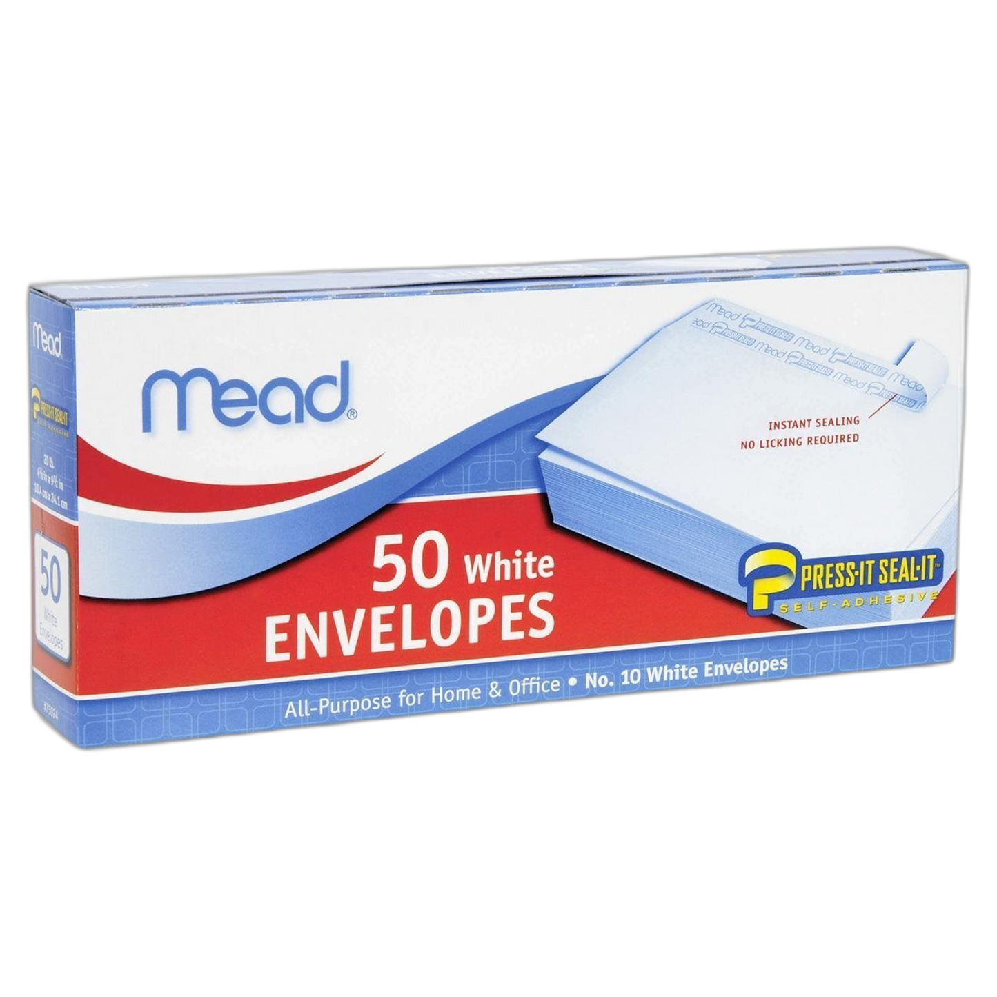 2 Pack of Mead Press-It Seal-It #10 White Envelopes, 50 Count (75024) = 100 Envelopes