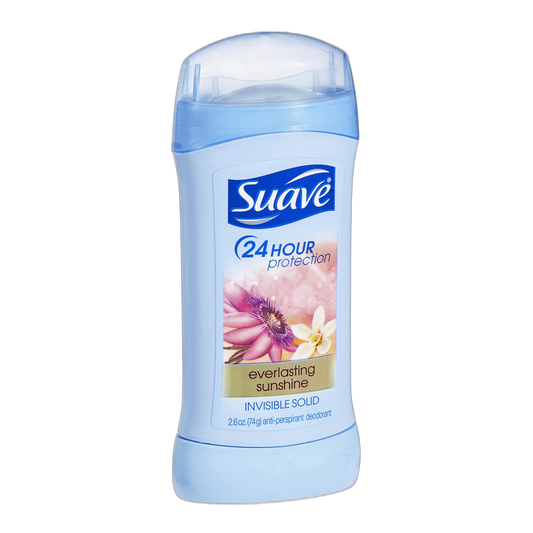 Suave Deodorant 2.6 Ounce 24Hr Everlast Sunshine Invis.Solid (76ml) (6 Pack)