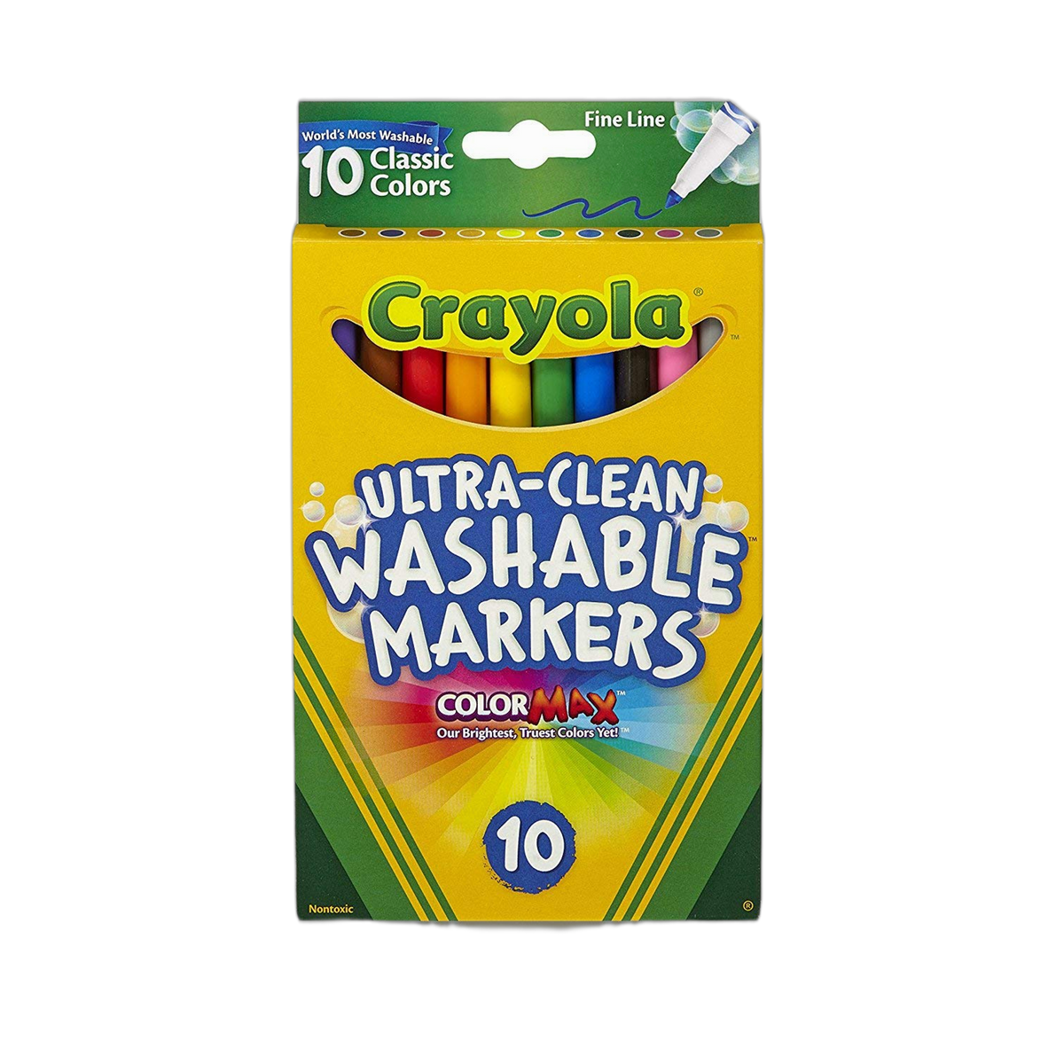 Crayola Ultra-Clean Fine Line Markers -Classic Colors 10/Pkg