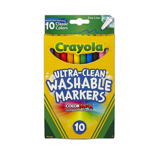 Crayola Ultra-Clean Fine Line Markers -Classic Colors 10/Pkg