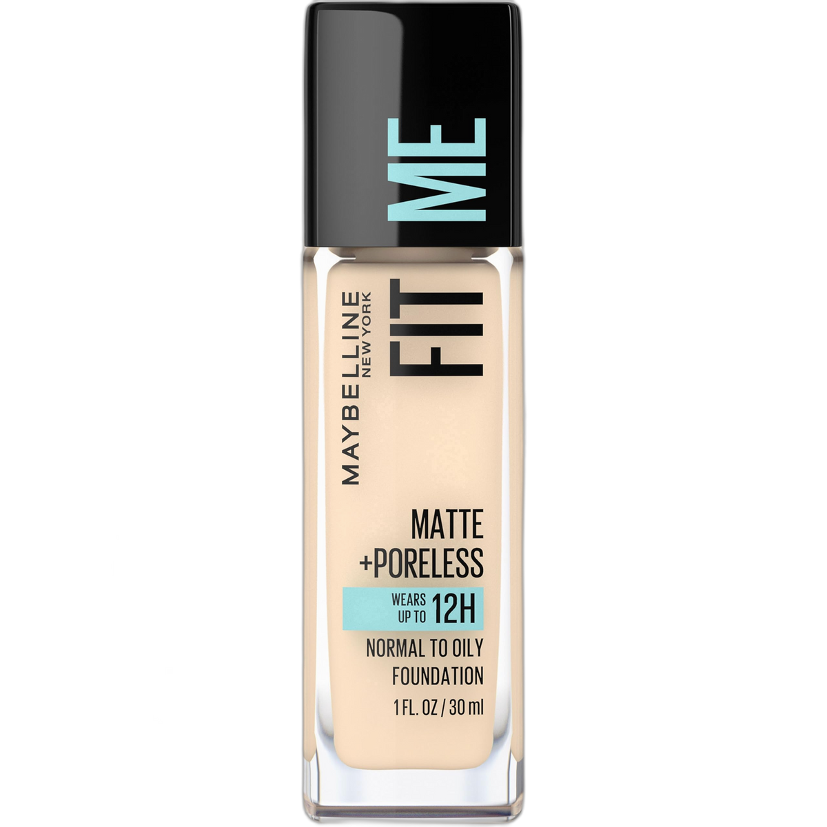 Maybelline Fit Me Matte + Poreless Liquid Oil-Free Foundation Makeup, Porcelain, 1 Count (Packaging May Vary)
