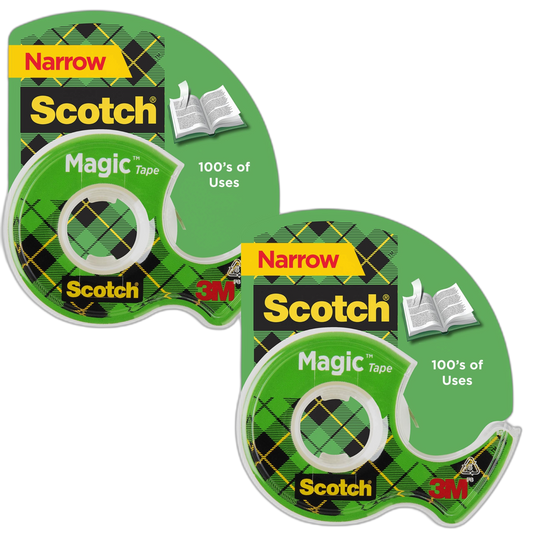 Scotch Magic Tape 2 Rolls, 1/2? x 450? Each – Invisible Matte Finish Office Tape (Photo Safe, Write-On) 2-Pack
