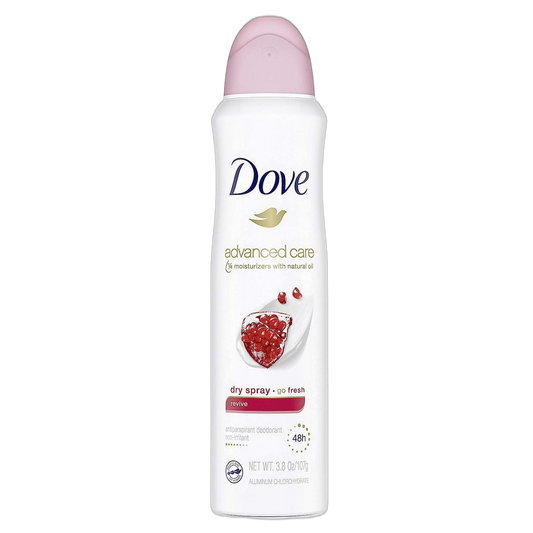 Dove Deodorant 3.8 Ounce Dry Spray Revive Anti-Perspirant (113ml) (2 Pack)