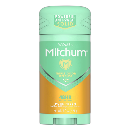 Mitchum Women Triple Odor Defense Invisible Solid Antiperspirant Deodorant, Pure Fresh, 2.7 oz