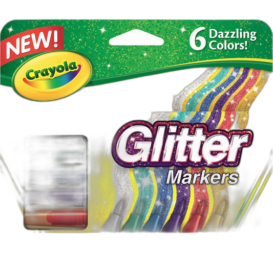 Crayola - Glitter Markers, (6 Count) (2 Pack)