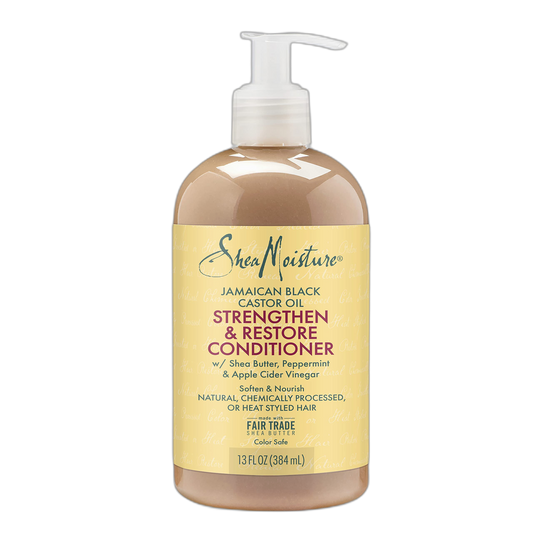 SheaMoisture Conditioner 100% Pure Jamaican Black Castor Oil to Intensely Smooth and Nourish Hair with Shea Butter, Peppermint and Apple Cider Vinegar 13 oz