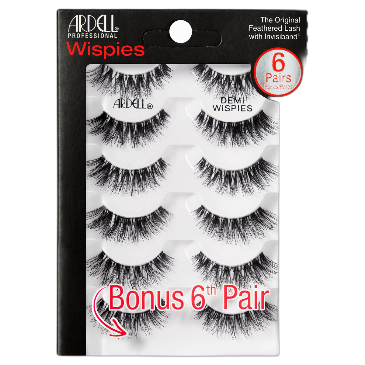 Ardell False Eyelashes Demi Wispies Black, 1 pack (6 pairs per pack)
