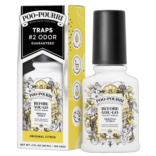 Poo-Pourri Before-You-Go Toilet Spray, Original Citrus, 2 Fl Oz - Lemon, Bergamot and Lemongrass