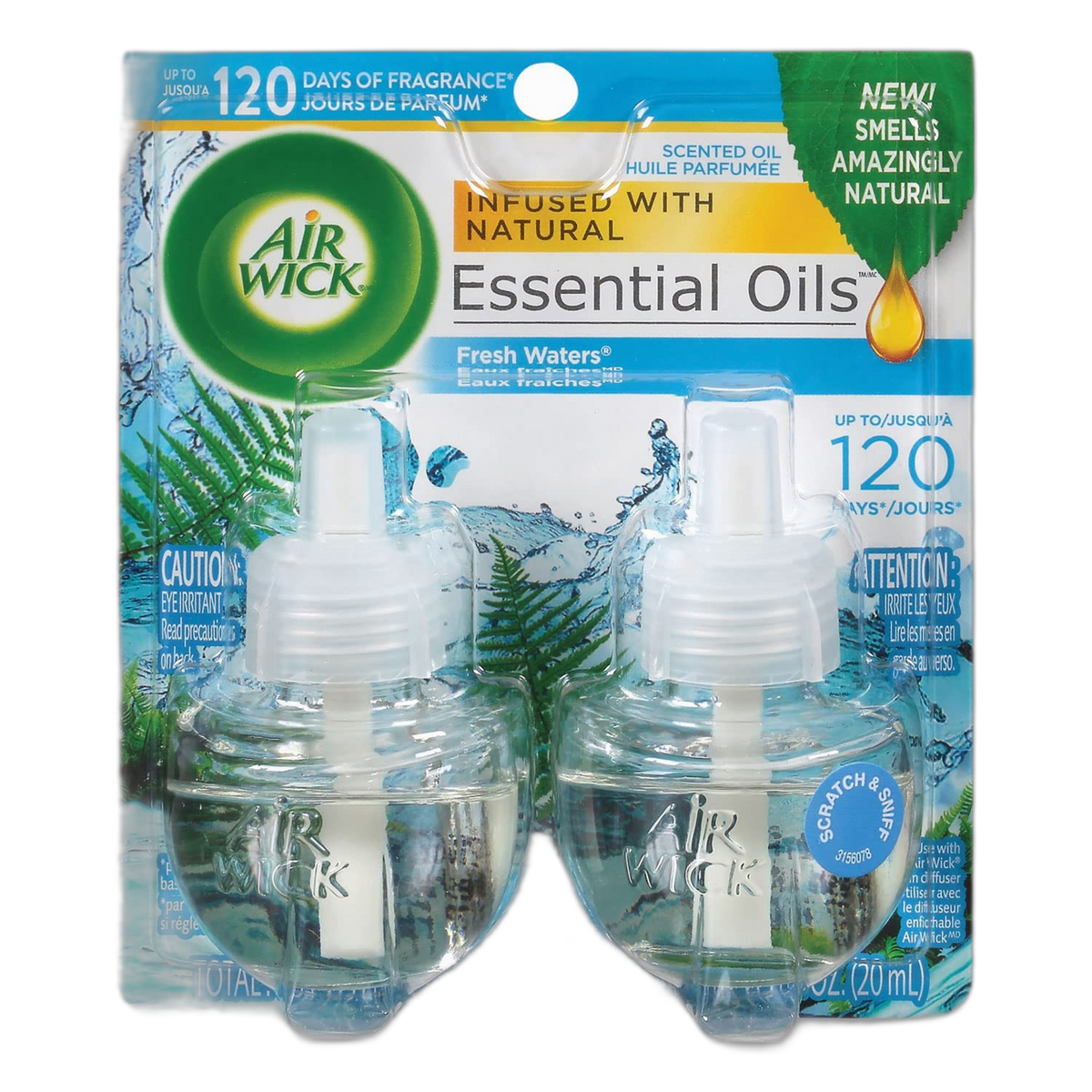 Air Wick 79717CT Scented Oil Refill, Fresh Waters, 0.67oz, 2/Pack, 6 Pack/Carton