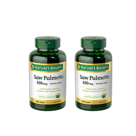 Nature's Bounty Saw Palmetto 450 mg Capsules 250 ea (Pack of 2)