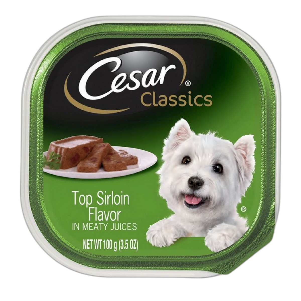 Cesar Classics Top Sirloin Flavor In Meaty Juices, 3.50 oz ( Pack of 24)