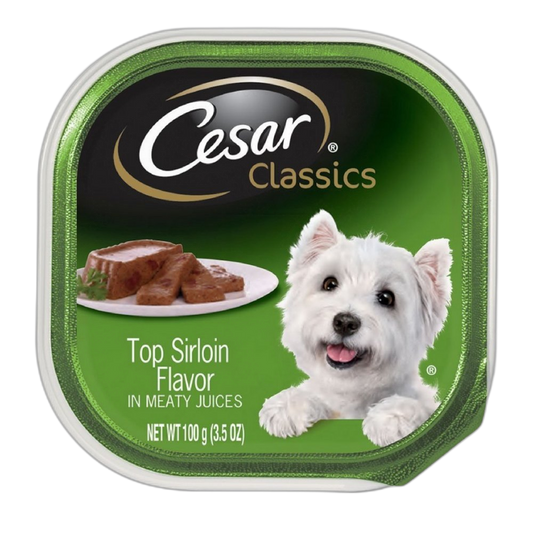 Cesar Classics Top Sirloin Flavor In Meaty Juices, 3.50 oz ( Pack of 24)