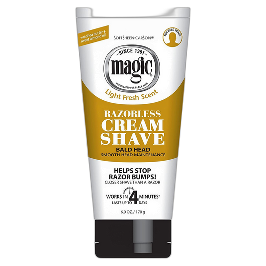 Magic Shave Razorless Cream Shave, Bald Head Smooth Head Maintenance, Light Fresh Scent 6 oz (170 g) by AB