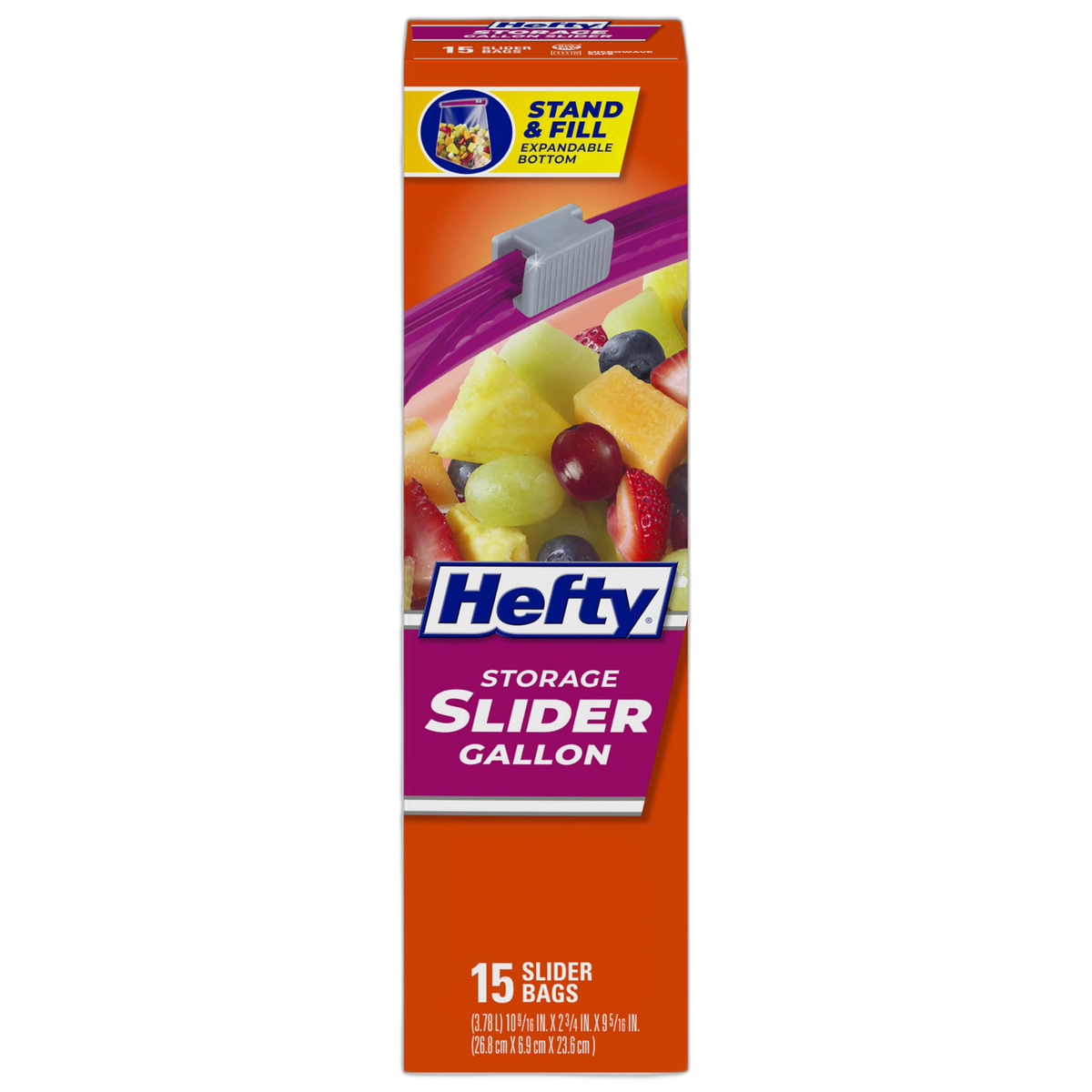 Hefty Slider Kitchen Storage Bags, Gallon Size, 15 Count