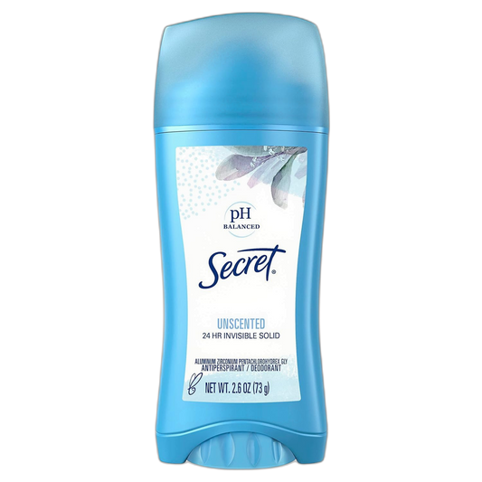 Secret Invisible Solid Antiperspirant Deodorant, Unscented - 2.6 oz - 2 pk by Secret