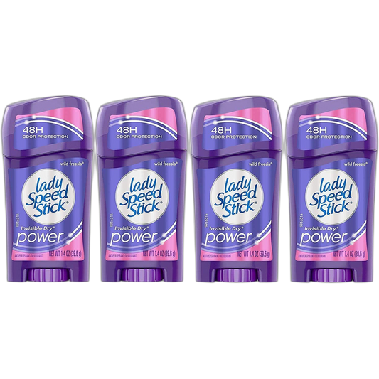 Lady Speed Stick Antiperspirant Deodorant Invisible Dry Wild Freesia 1.40 oz (Pack of 4)