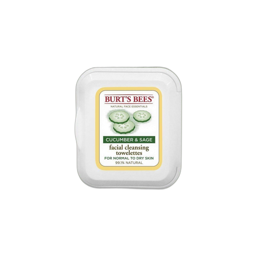 Burt's Bees Facial Cleansing Towelettes, Cucumber and Sage, 30 Count (Pack of 6)