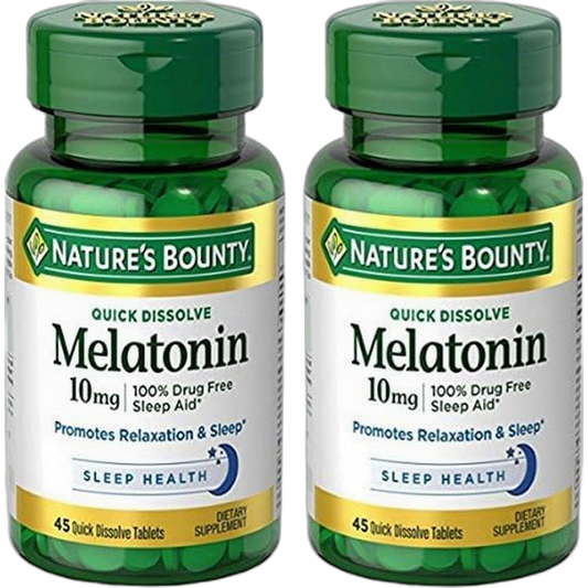 Nature's Bounty Melatonin Quick Dissolve Tablet, 45 Count (Pack of 2)