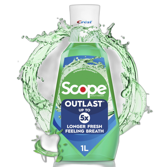 Crest Scope Outlast Mouthwash, Long Lasting Mint, 1 L