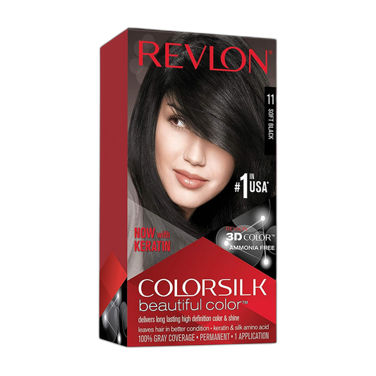 Revlon ColorSilk Beautiful Color, Soft Black [11] 1 ea (Pack of 6)