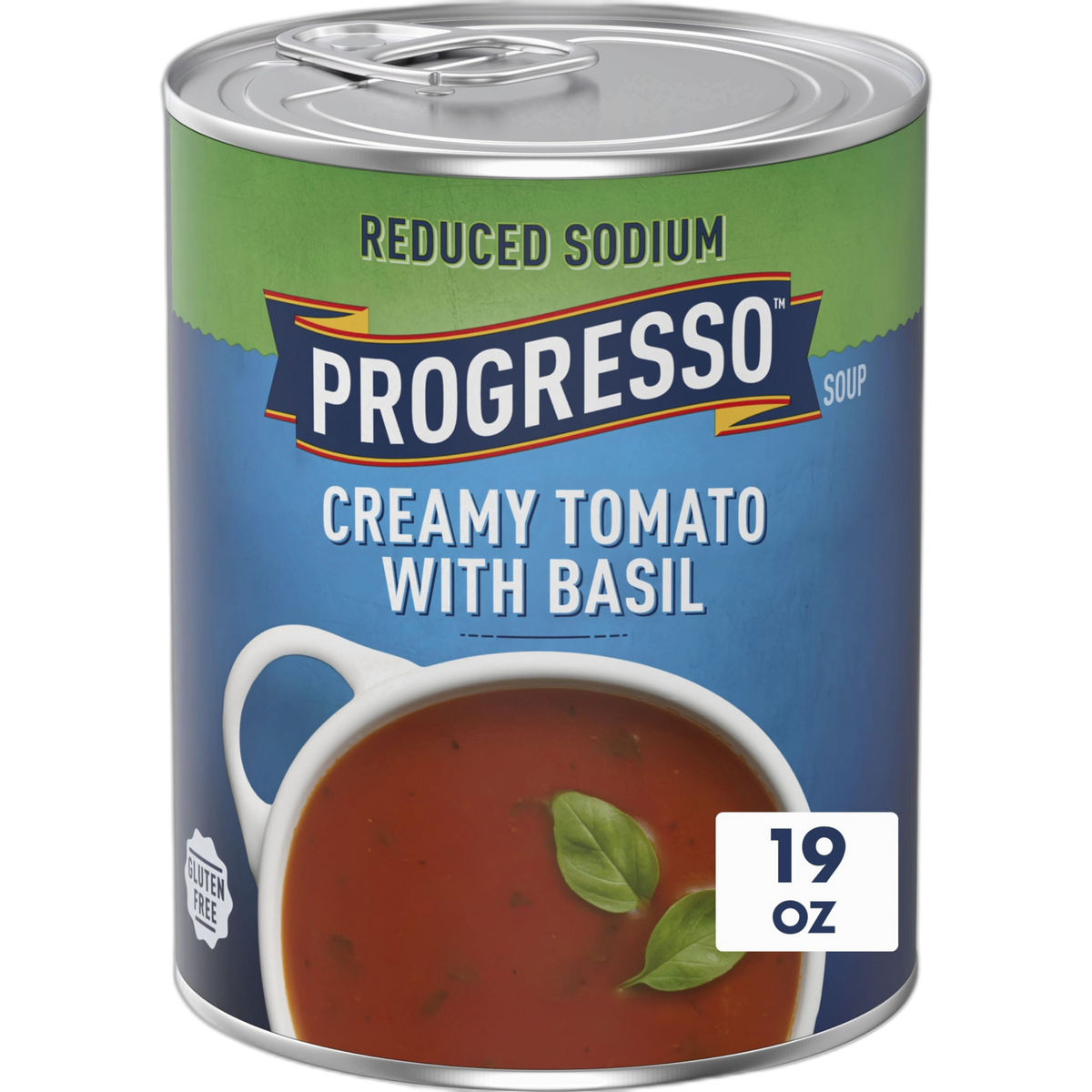 Progresso Reduced Sodium, Creamy Tomato with Basil Soup, Gluten Free, 19 oz
