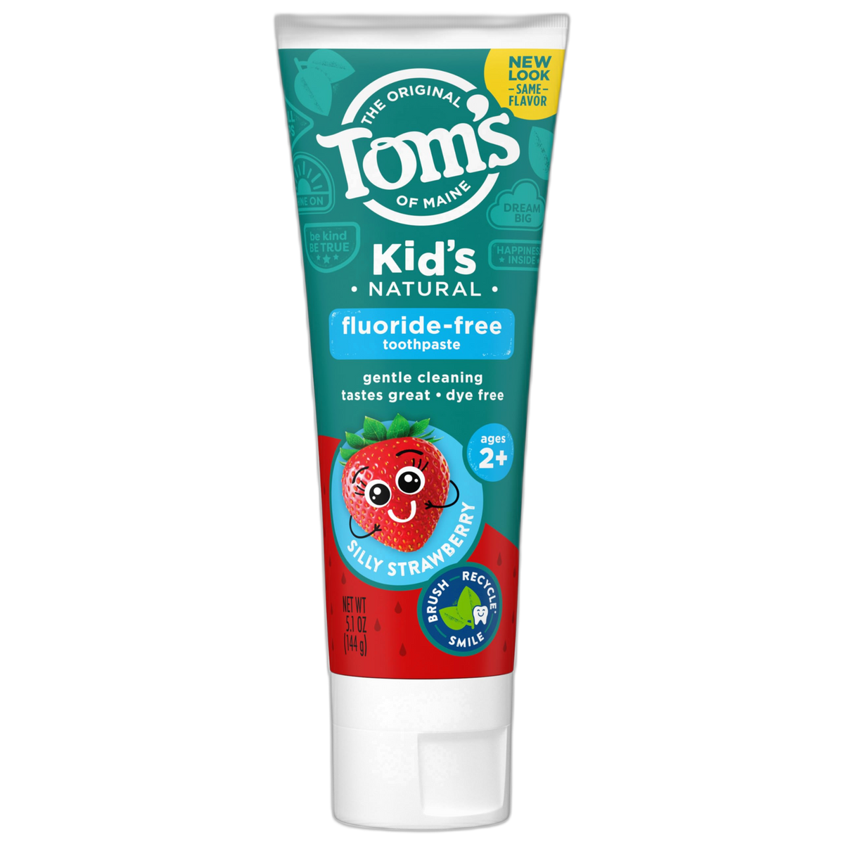 Tom's of Maine Natural Kid's Fluoride Free Toothpaste, Silly Strawberry, 5.1 oz. (Back in original formula)