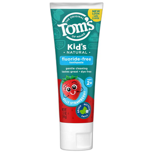Tom's of Maine Natural Kid's Fluoride Free Toothpaste, Silly Strawberry, 5.1 oz. (Back in original formula)