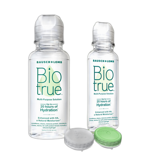 Biotrue Multi-Purpose Contact Lens Solution from Bausch + Lomb 2 fl oz (60 mL) Travel Pack, Comes With Contact Lens Case