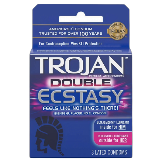 Trojan Double Ecstasy Condoms, 3 Count