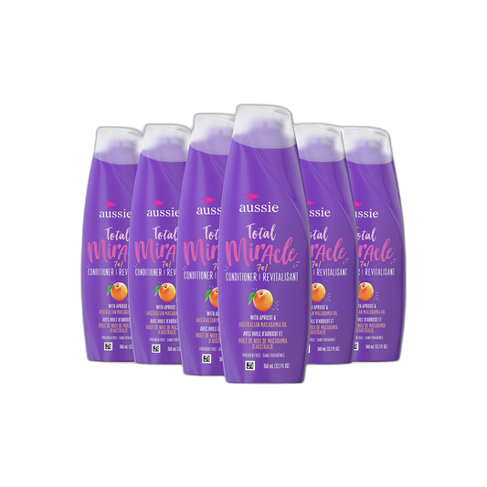 Aussie Paraben-Free Total Miracle Conditioner w/Apricot For Hair Damage, 12.1 fl oz, Case of 6 (B019H3S9DK)