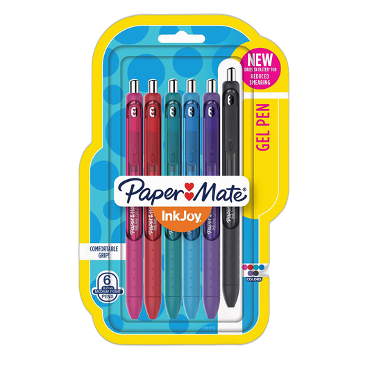 Paper Mate Inkjoy Gel Pen, Retractable, Medium 0.7 Mm, Assorted Ink and Barrel Colors, 6/Pack
