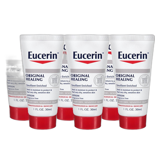 Eucerin Original Healing Soothing Repair Rich Lotion Fragrance Free Dry Skin 1 Oz Travel Size (Pack of 6)