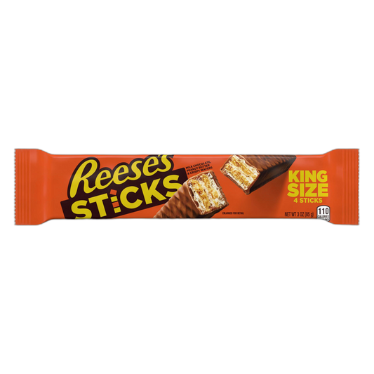 REESE'S STICKS Milk Chocolate Peanut Butter Wafer King Size, Candy Pack, 3 oz