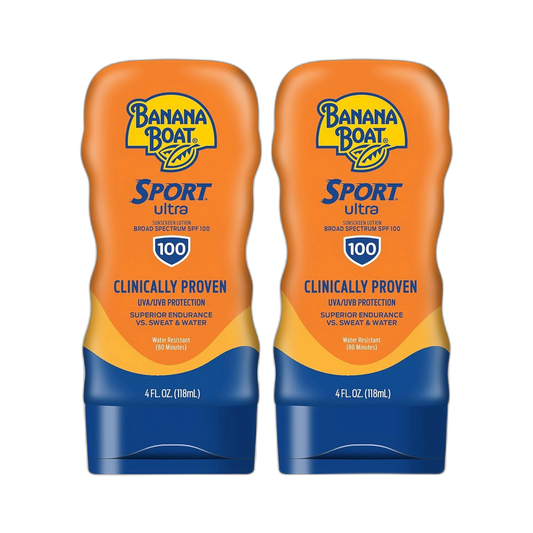 Banana Boat Sport Performance Sunscreen Lotion SPF 100, 4-ounce Bottles (Pack of 2) by Banana Boat