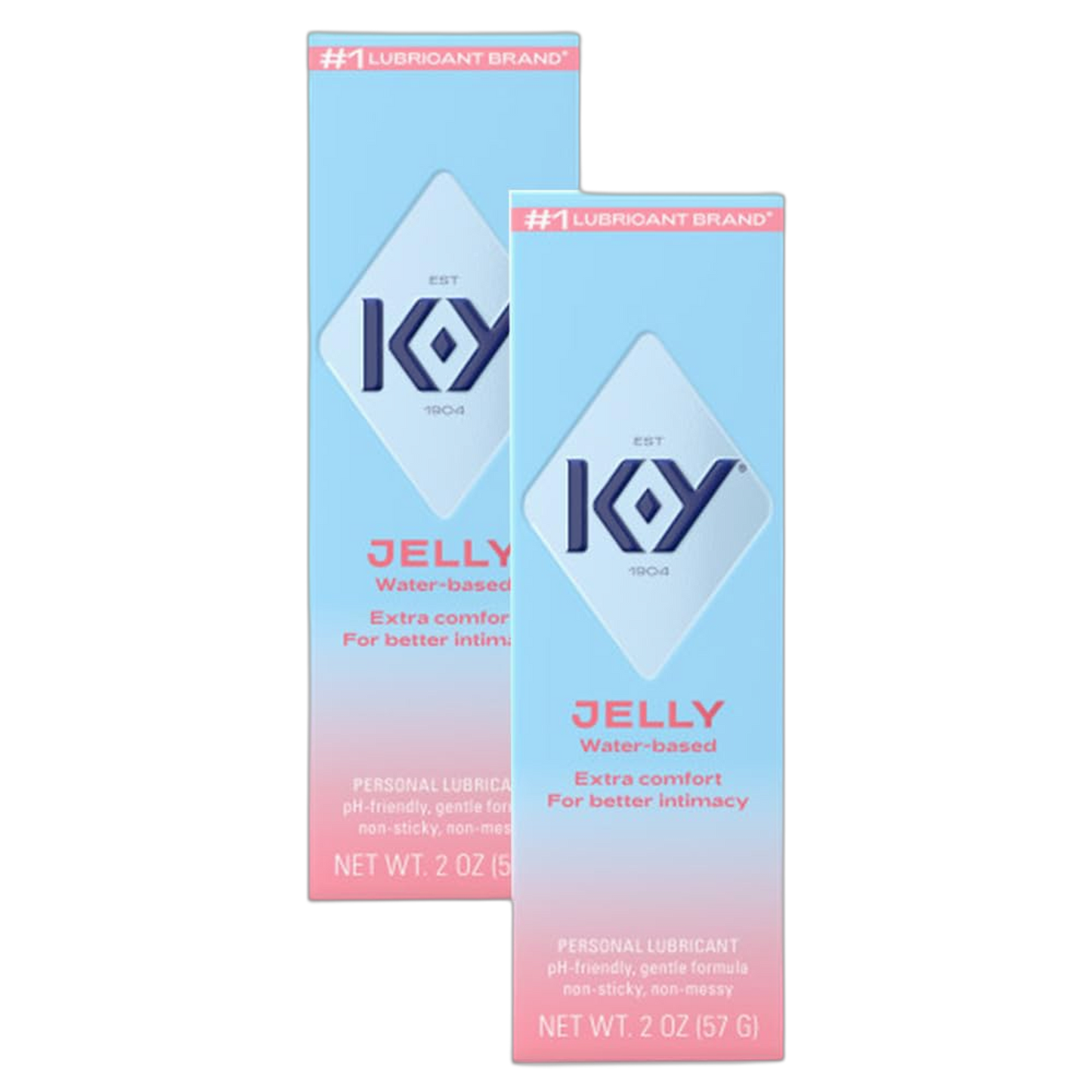 K-Y Jelly Classic Water-Based Body Friendly Formula 2 Fl Oz. Personal Lubricant for Wetter Sex for Men, Women and Couples & Safe to Use with Latex Condoms (2 Pack)