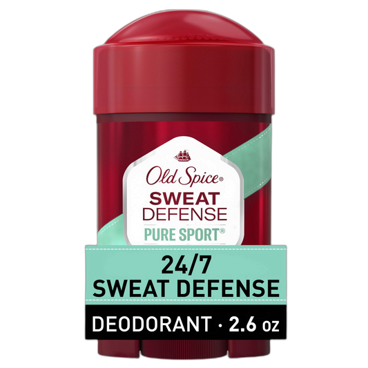 Old Spice Sweat Defense Antiperspirant & Deodorant for Men, 24/7 Ultimate Sweat Protection, Long Lasting Scent, Soft Solid, Pure Sport Scent, 2.6 oz