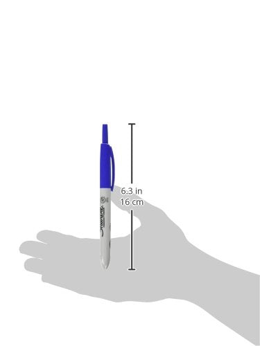 SHARPIE Retractable Permanent Markers, Ultra Fine Point, Blue, 12 Count - 1735792