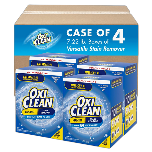 OxiClean Versatile Stain Remover, Regular Scent, 7.22 Lb Box, 4/carton