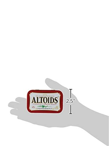 ALTOIDS Curiously Strong Breath Mints, Individual Packs, 1.76-Ounce Tins - Cinnamon - Peppermint - Spearmint - Wintergreen - Great For Holidays, Parties, Gifts & More! (Peppermint - 1.76 Ounce, 6)