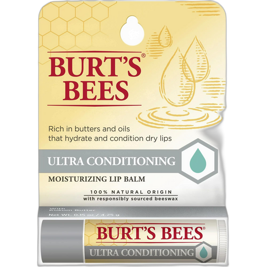 Burt's Bees Lip Balm, Ultra Conditioning with Kokum Butter, 0.15 oz (Pack of 4)