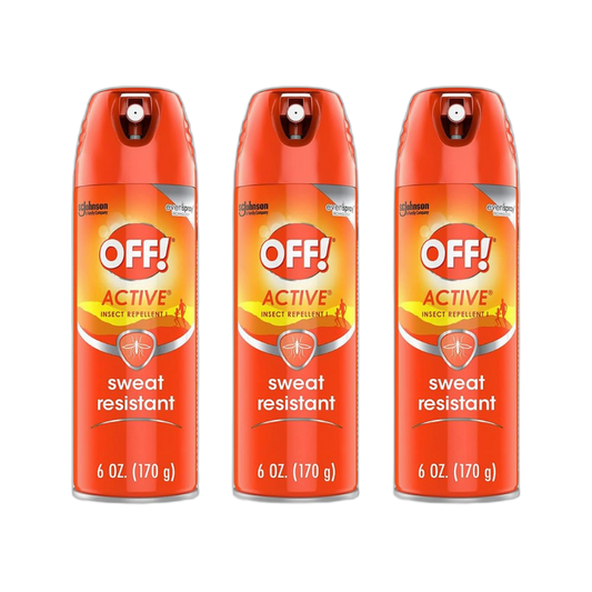 OFF! Active Insect Repellent, Sweat Resistant 6 oz ( Pack of 3)