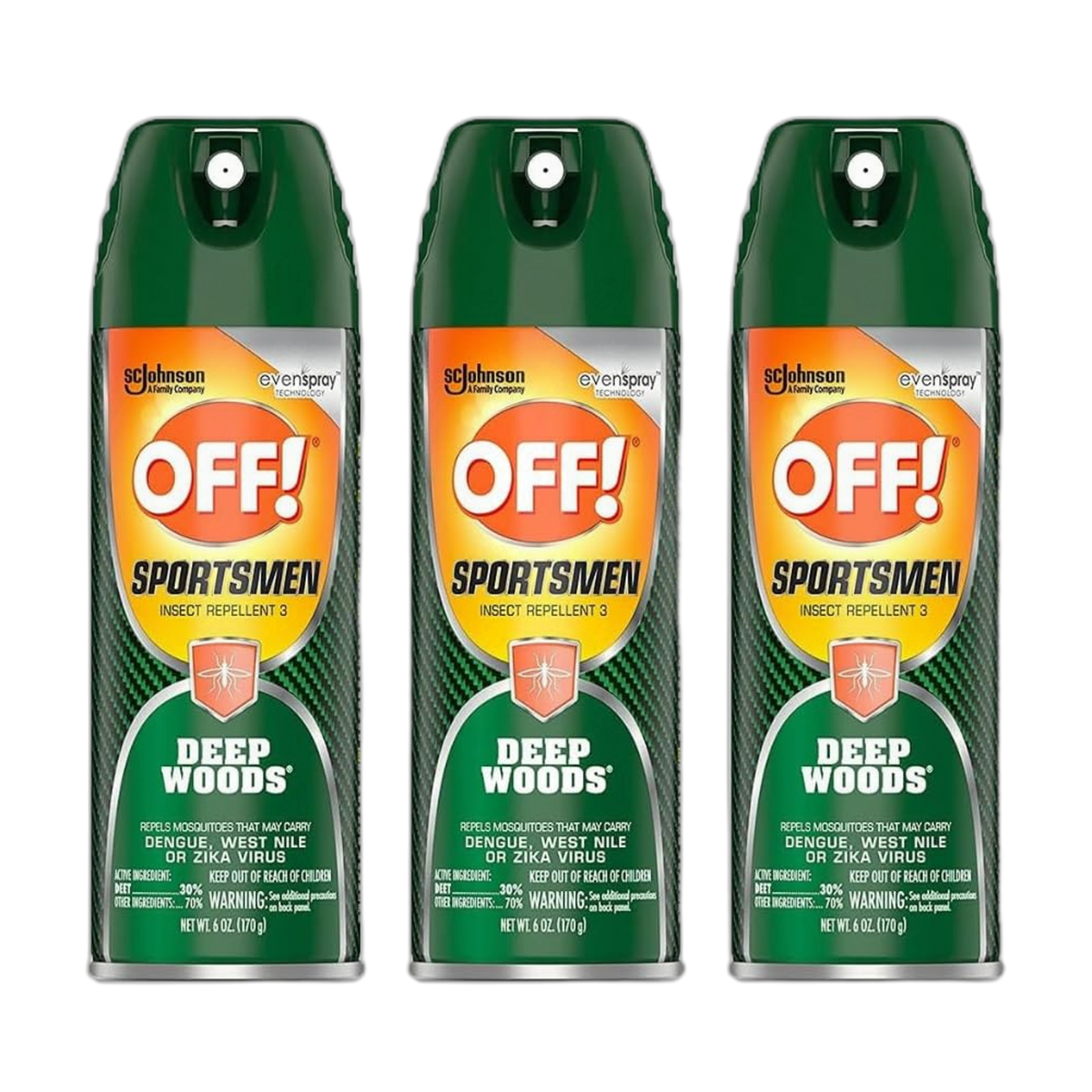 OFF! Deep Woods Sportsmen Insect Repellent Aerosol, 6 Ounce (Pack of 3)