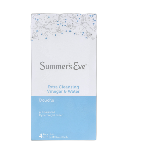 Summer's Eve Extra Cleansing Douche Vinegar & Water, Feminine Wash,PH Balanced, Naturally Inspired, & Gynecologist Tested (Pack of 4 Bottles, 4.5oz Each Bottle)