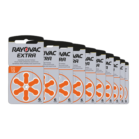 Rayovac WNS-emg-World Big Box Pack Extra Typ 13 Hörgerätebatterien Zinc Air P13 PR48 ZL2, 60 Pieces