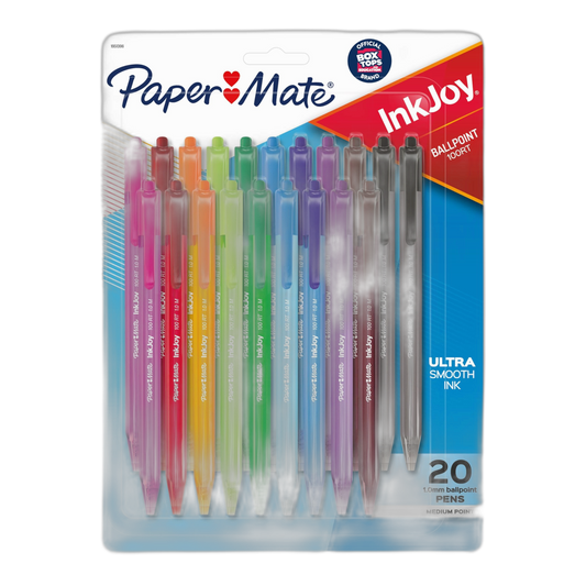 Paper Mate InkJoy 100RT Retractable Ballpoint Pens, Medium Point (1.0mm), Assorted, 20 Count