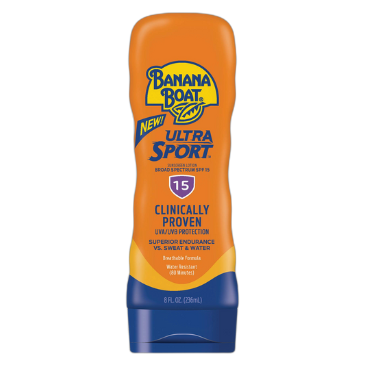 Banana Boat Sport Performance Broad Spectrum Sunscreen Lotion, SPF 15, 8 Fluid Ounce