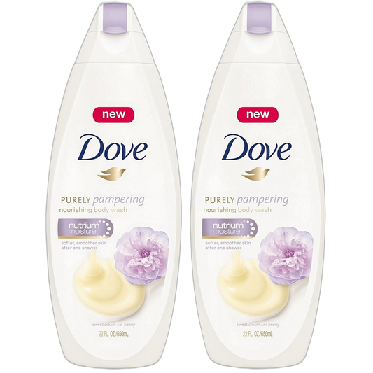 Dove Purely Pampering Nourshing Body Wash, Sweet Cream & Peony 20 oz (Pack of 2)